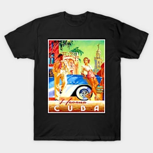 Havana Cuba Vintage Travel and Tourism Advertising Print T-Shirt